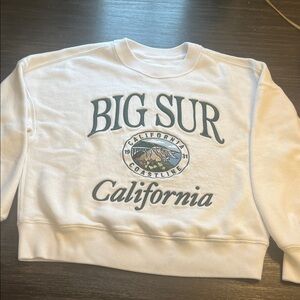 Abercrombie & Fitch White Crewneck Sweater